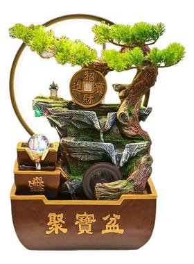 假山流水生财摆件循环水景