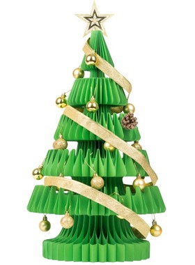 圣诞节装饰迷你折纸圣诞树2024新款家居装饰场景布置道具礼物饰品