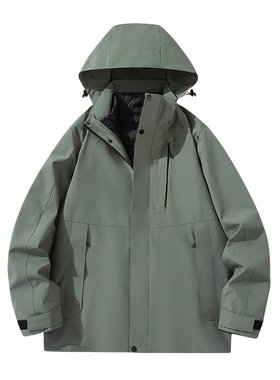 木林森羽绒内胆户外冲锋衣男女款三合一可拆卸防风防水外套登山服