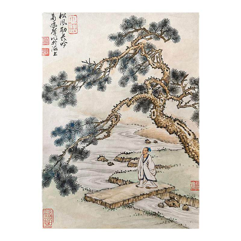 朵云轩国画箫家声画芯纸绢
