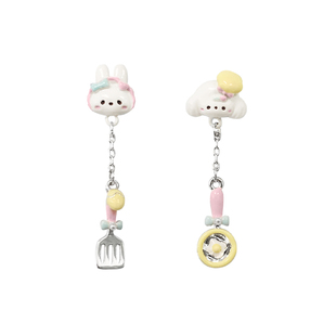 少女商店2025新款宝宝餐具耳钉可爱女款耳钉银饰品爆款礼物高级感