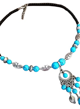 新款民族风项链复古短款锁骨链