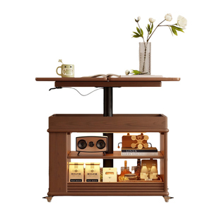 实木折叠茶几可升降小户型客厅家用沙发边柜可移动小推车边几