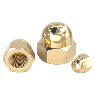 国标铜盖形螺母家用装饰帽铜盖母盖型螺母铜螺帽M3M4M5M6M8-M20mm