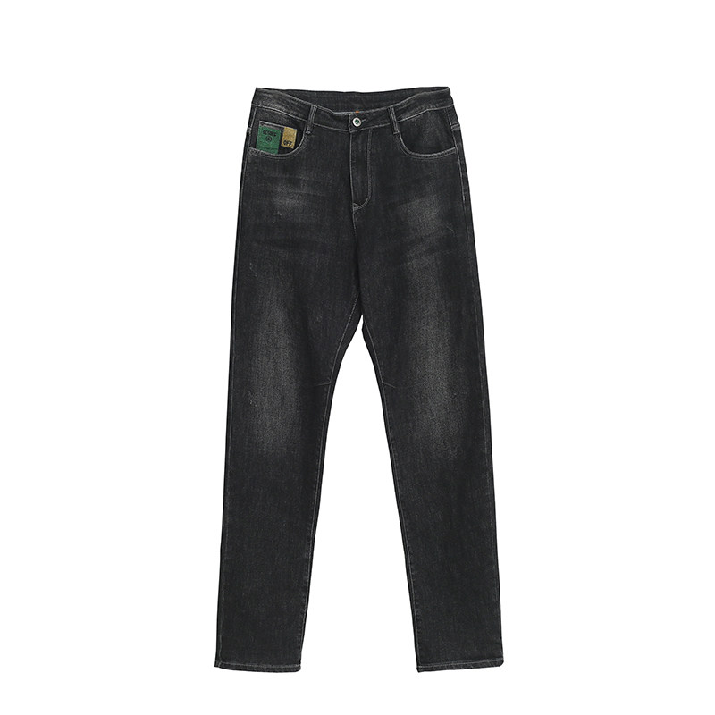 青年学生瘦高个子加长118cm牛仔裤 中高腰加厚修身弹力男裤子2091