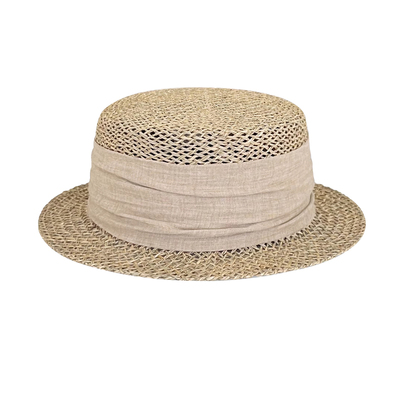 林小宅同款草帽大头围手工咸水草