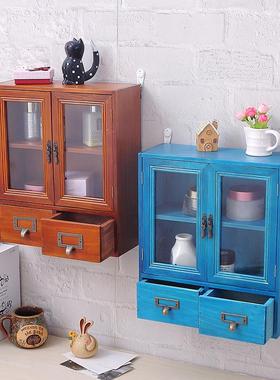 复古墙上墙壁储物置物柜床头置物架壁挂式壁柜小收纳柜子壁橱挂墙