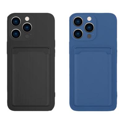 苹果系列硅胶卡包手机壳可直刷