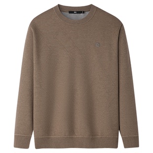 HLA/海澜之家唐三彩合作系列保暖针织衫25秋冬新加绒加厚毛衣男