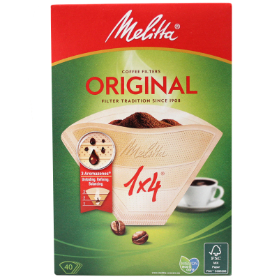 德国Melitta1*4号咖啡过滤纸1X2