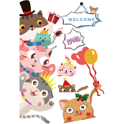 儿童房布置可爱卡通动物墙贴纸3d