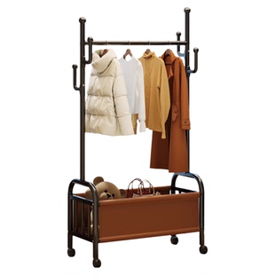 中古风衣架落地卧室挂衣架家用室内晾衣架多功能收纳置物架衣帽架