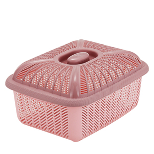 加厚馒头筐带盖洗菜水果鸡蛋碗筷沥水篮子塑料大号收纳馍馍筐家用