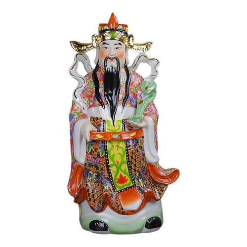 陶瓷福禄寿三星神像家居客厅装饰财神爷寿星福星佛像乔迁中式摆件