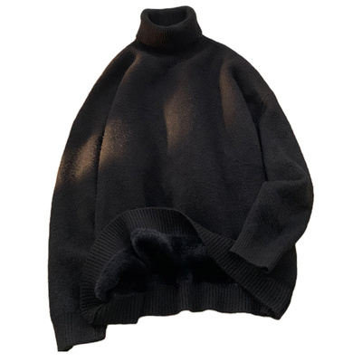 加绒加厚高领毛衣黑色内搭针织衫