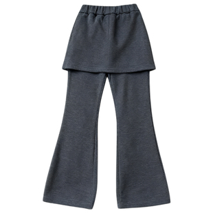 裙裤女童假两件冬季2025新款加绒加厚女孩超好看修身儿童喇叭裤子