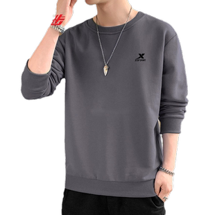 特步卫衣男款2026冬季新款加绒圆领上衣大码长袖T官方旗舰店男装