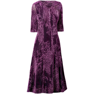 香云纱桑蚕丝真丝中老年大码春装连衣裙中年清仓肥胖妈妈秋装裙子