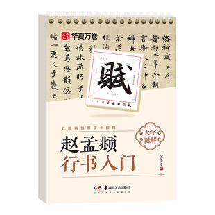 【赵孟頫行书入门大字图解字卡】赵孟俯行书字帖行书毛笔字帖赵孟俯行书常用字近距离临摹字卡教程华夏万卷临摹字帖洛神赋赤壁赋