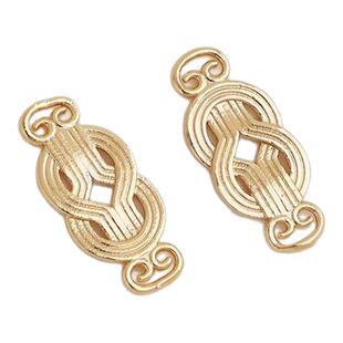 14K包金8字铜钱连接圈如意双钱编绳手串材料diy手工同心结配饰品