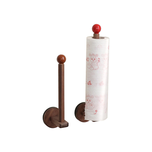 胡桃木壁挂式磁吸纸巾架厨房纸卷纸冰箱保鲜模收纳挂架发圈免打孔