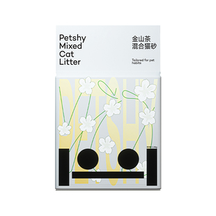 PETSHY百宠千爱 金山茶木薯豆腐混合猫砂无尘除臭不粘底2.4kg*4包