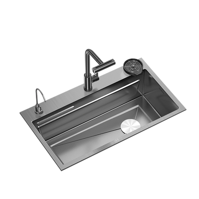 水槽大单槽厨房洗菜盆304不锈钢洗碗槽家用洗碗池纳米台下盆水池