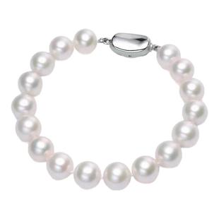 正品假一赔十天然珍珠手链项链10-11mm强光送妈妈婆婆