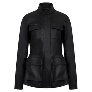 ANN ANDELMAN秋冬新款女士工装风抽绳仿皮外套银泰百货 301286