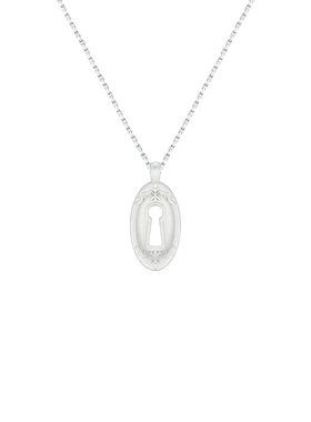 sanswood森吾《自由之钥》浮雕钥匙孔项链银色高级感錾刻毛衣链女