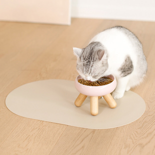 元 meoof宠物餐垫皮革猫碗垫子猫咪防滑食盆吃饭食物餐具垫 気喵