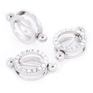 川月时尚性感穿孔乳环 防过敏乳环夹 助性挑逗铃铛乳头钉情趣乳钉