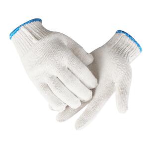 手套劳保耐磨工作线纱加厚白棉纱棉线薄款尼龙劳动劳工男工地干活