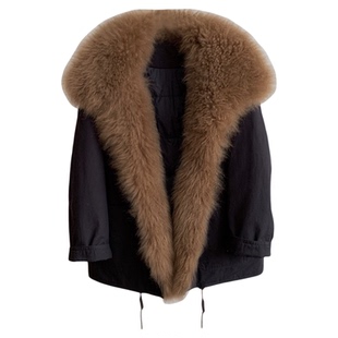 【一衣两穿】露思升级款可拆卸山羊绒90白鹅绒羽绒服派克服皮草女