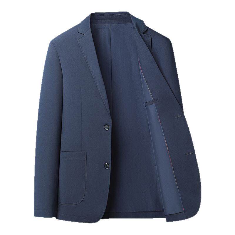 新疆长绒棉100%纯棉西服春秋季男单排扣休闲西装外套纯色单西上衣