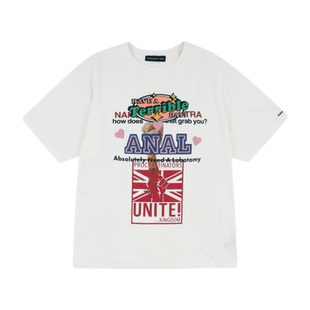 Grailz Project GR涂鸦立体重叠字母印花短袖美式休闲宽松纯棉T恤