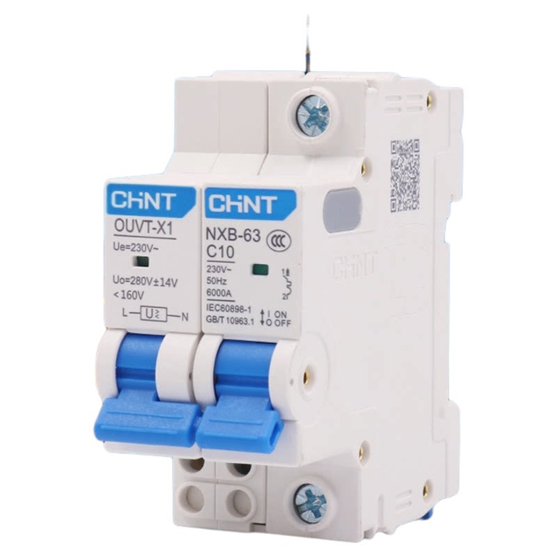 CHNT 正泰NXB小型断路器附件配件过压欠压脱扣器OUVT-X1保护220V