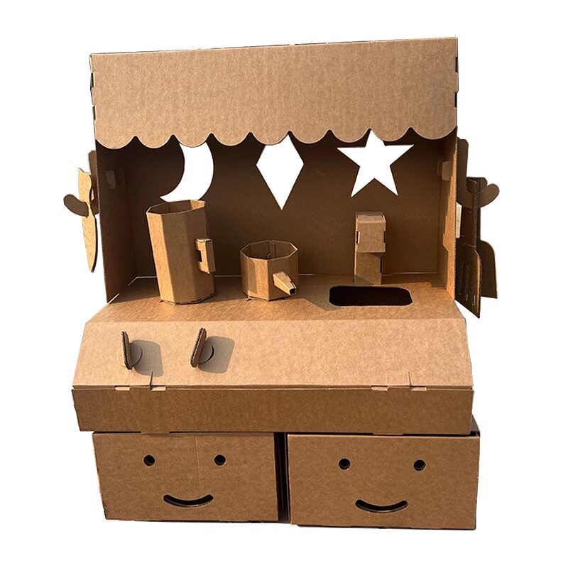 幼儿园手工纸箱壳板盒diy制作冰箱微波炉 儿童过家家厨房创意玩具