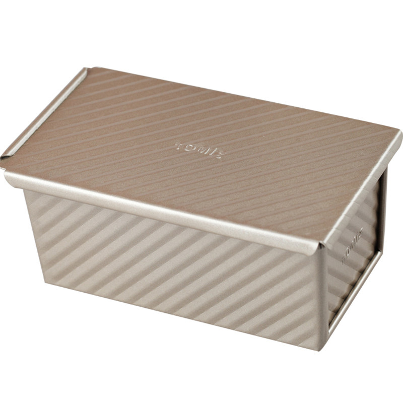 TOMIZ富泽商店250克长方形波纹带盖吐司盒土司家用烘焙器具