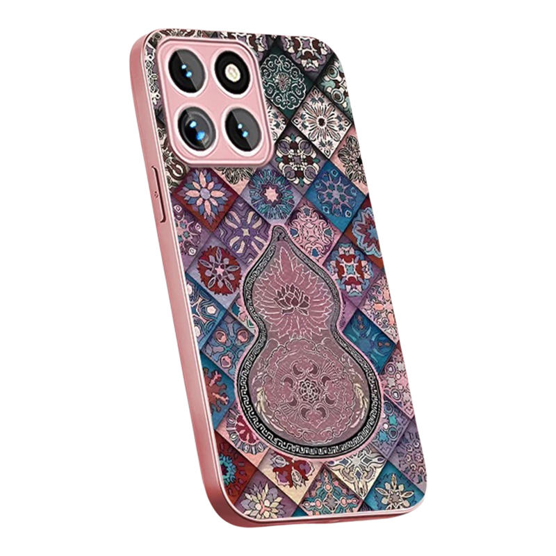 复古葫芦贴皮壳适用苹果iPhone/华为荣耀/OPPO/vivo/小米/红米手机壳简约防摔硬壳带手链苹果15pro保护套女款