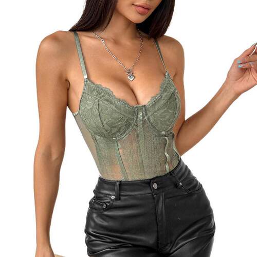 C 51685 Backs Lace Bodysuit 露背连体衣 跨境亚马逊欧美外