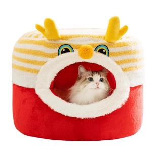 猫窝新年冬天保暖封闭式安全感小猫咪睡窝可拆洗冬天狗窝垫子