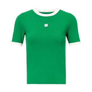 商场同款FF||仿佛夏季短袖针织衫女T恤修身显瘦撞色