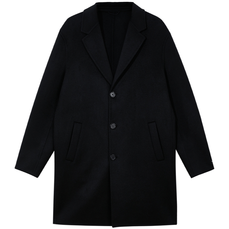 杰克琼斯奥莱男装秋冬季新款纯色宽松简约舒适衣服休闲毛呢大衣男