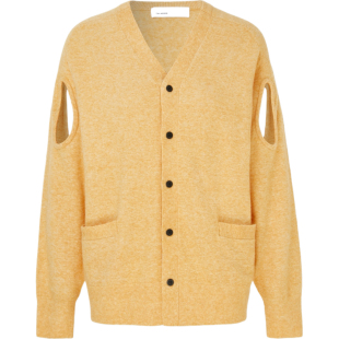 【季末折扣】TOGA 女秋冬挖剪羊毛混纺无性别开襟衫毛衣外套