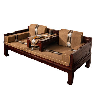 罗汉床垫子五件套新中式红木沙发坐垫乳胶椰棕垫定制实木沙发坐垫