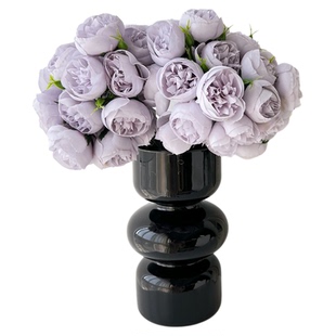 小玫瑰把束手札仿真花27头小牡丹假花摄影道具新娘手捧花家居摆件