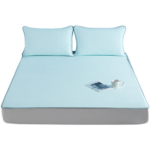 【直播闪降】佳丽斯凉席可折叠软席子冰丝三件套夏凉垫可水洗夏季