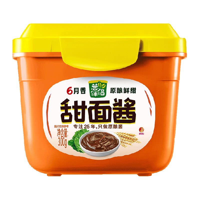 欣和葱伴侣六月香甜面酱300g黄豆酱炸酱面烤鸭手抓饼拌面酱