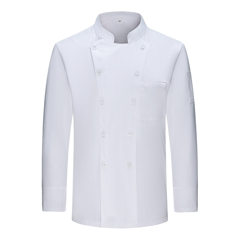 秋冬长袖厨师工作服装耐磨耐洗厨师服厨房餐厅酒店餐饮工装可定制